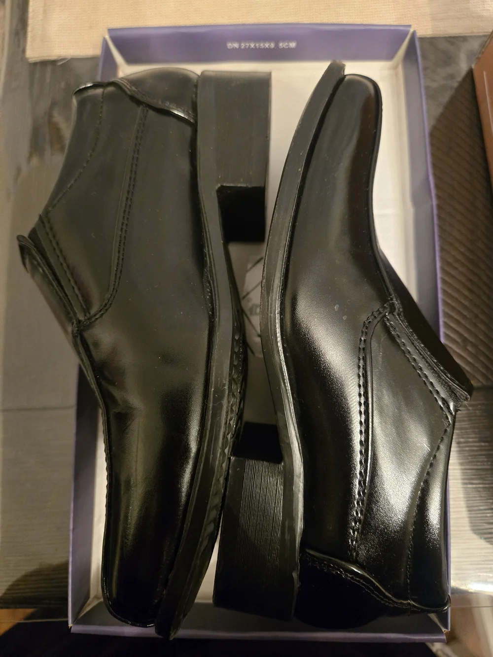 Boy's Black Leather Slip-On Dress Shoes